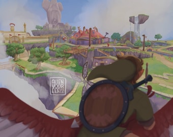 Skyloft - Zelda fan art print