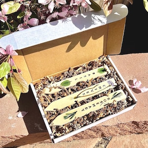 Handmade Stoneware Herb Marker, Rustic Garden Plant Stake