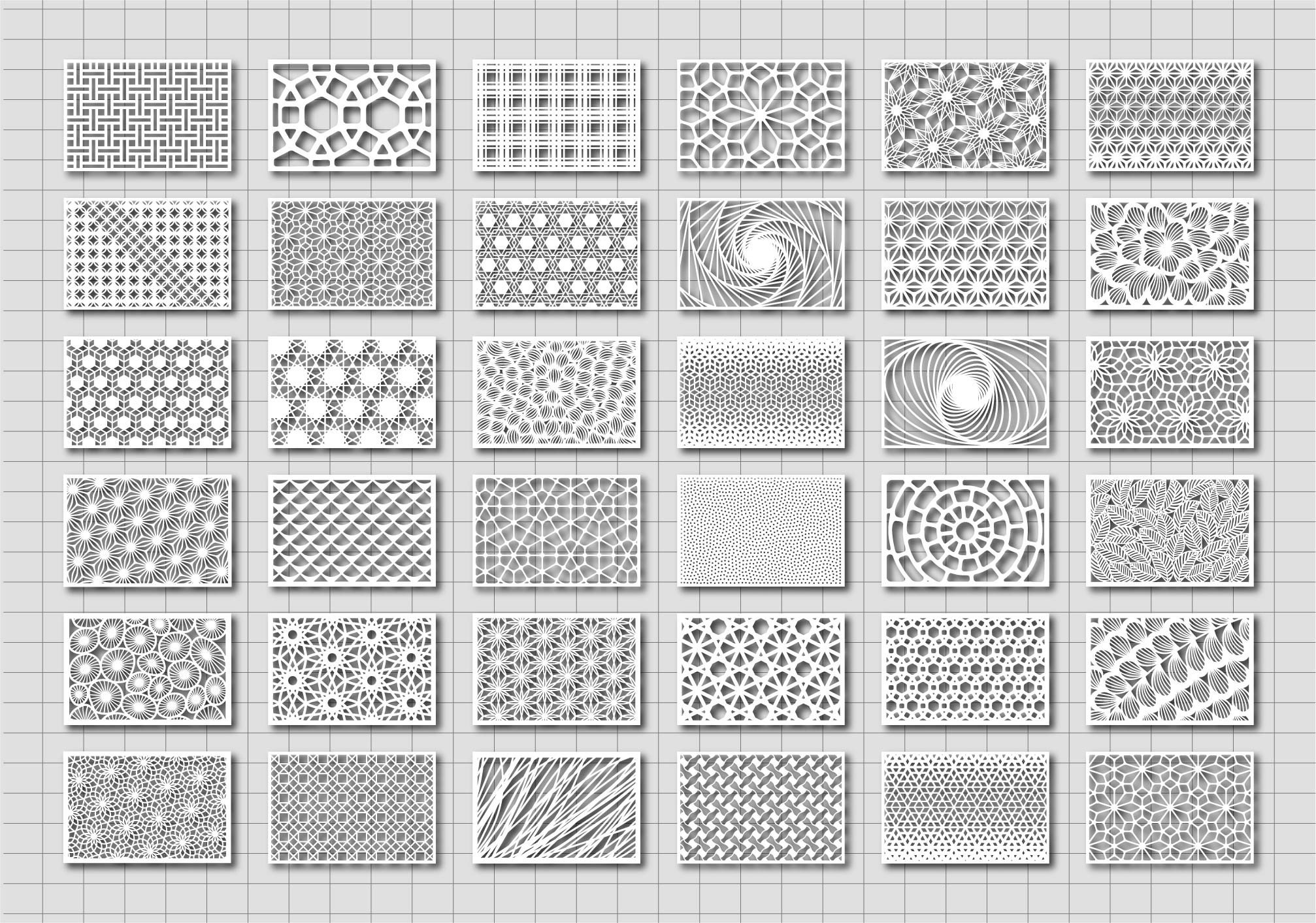 36 SVG DXF Eps Png Bundle Cut Template Modern Decorative Digital Panel