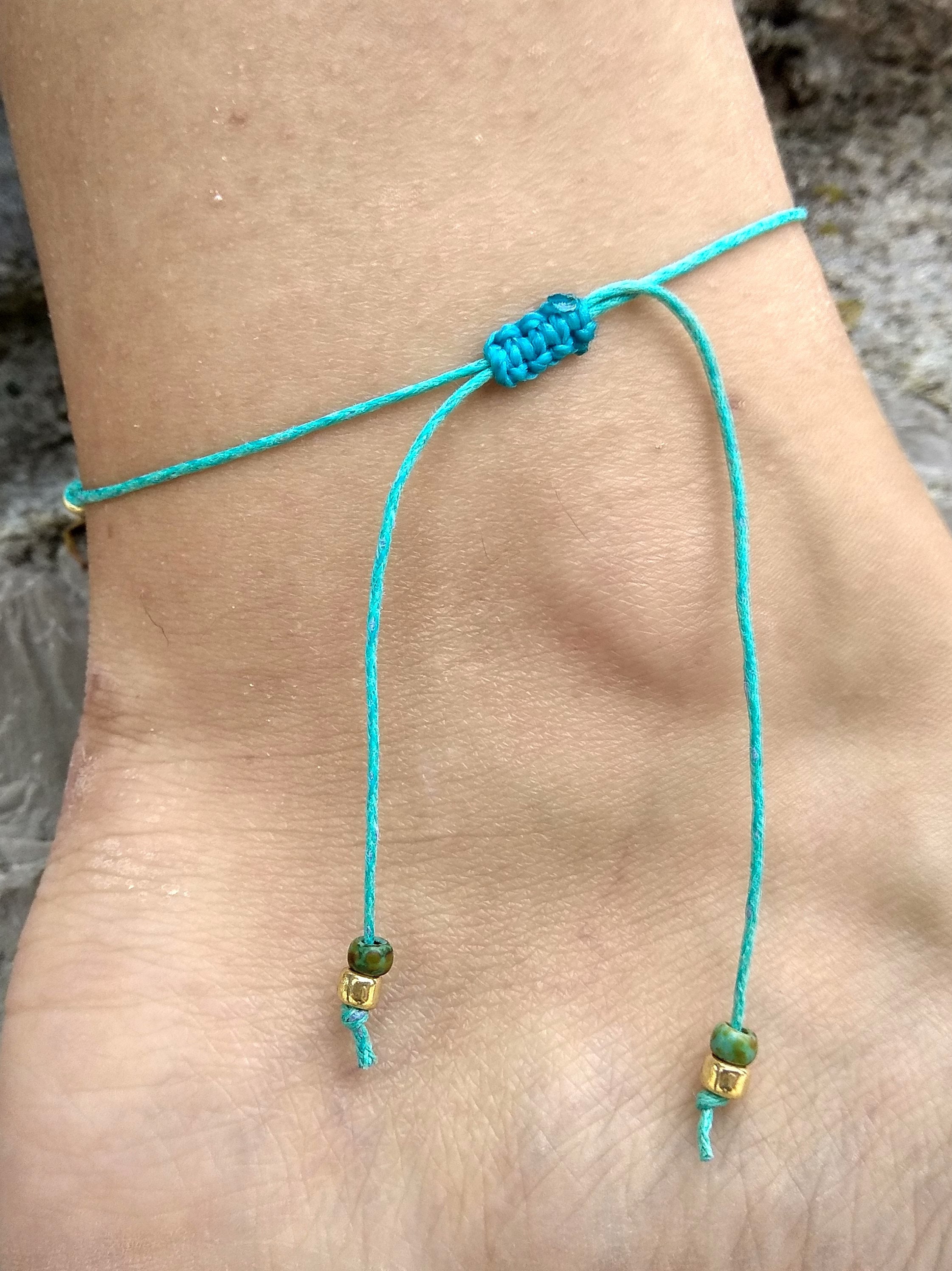 Waterproof Anklet With Colorful Elegant Beads Adjustable Perfect Gift
