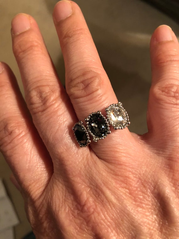 Authentic Swarovski Rosette Dark Ring Stunning pi… - image 3