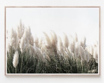 Pampas Gras Druck, Natur Druckbare Kunst, Boho Wandkunst, moderne Wandkunst, Bauernhof Dekor, Rustikales Dekor, Sofortiger Download Druck
