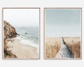 Set of 2 Coastal Prints, Coastal Wall Art, Ocean Print Set, Printable Art, Tropical Decor, 2 Piece Set Ocean Wall Art, Summer Art