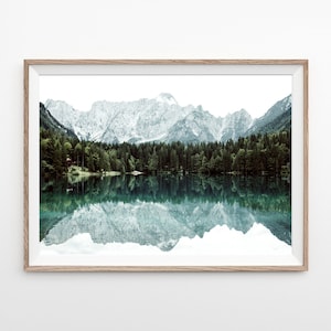 Mountain Lake Print, Landscape Print, Printable Wall Art, Nature Prints, Modern Home Decor, Mountains Wall Art