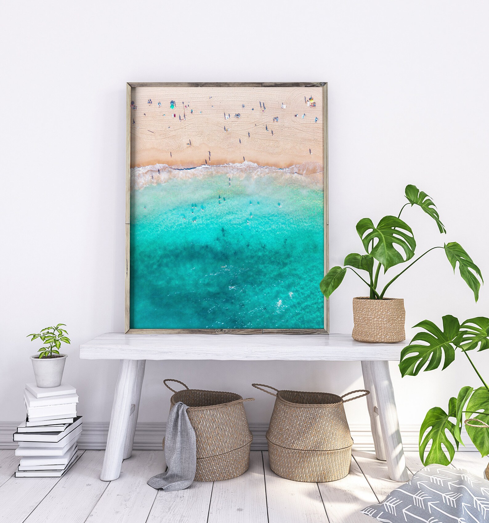 Beach Wall Art Aerial Beach Print Coastal Decor Ocean Etsy