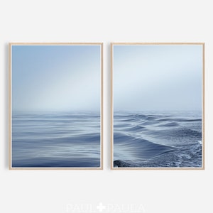 Azul Océano Impresión, Juego de impresión de 2, Ocean Fotografía Impresión, Cartel paisaje, Decoración nórdica, Arte de cartel grande, Descarga digital, Arte imprimible