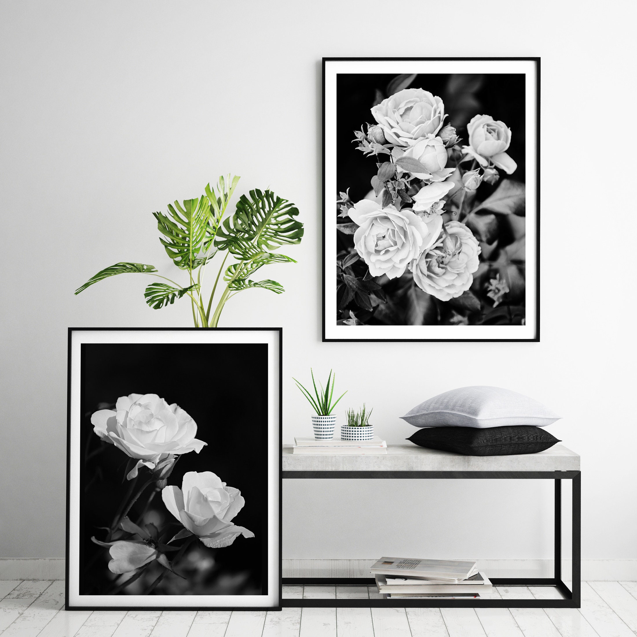 Roses Print Roses Printable Art Black and White Prints - Etsy