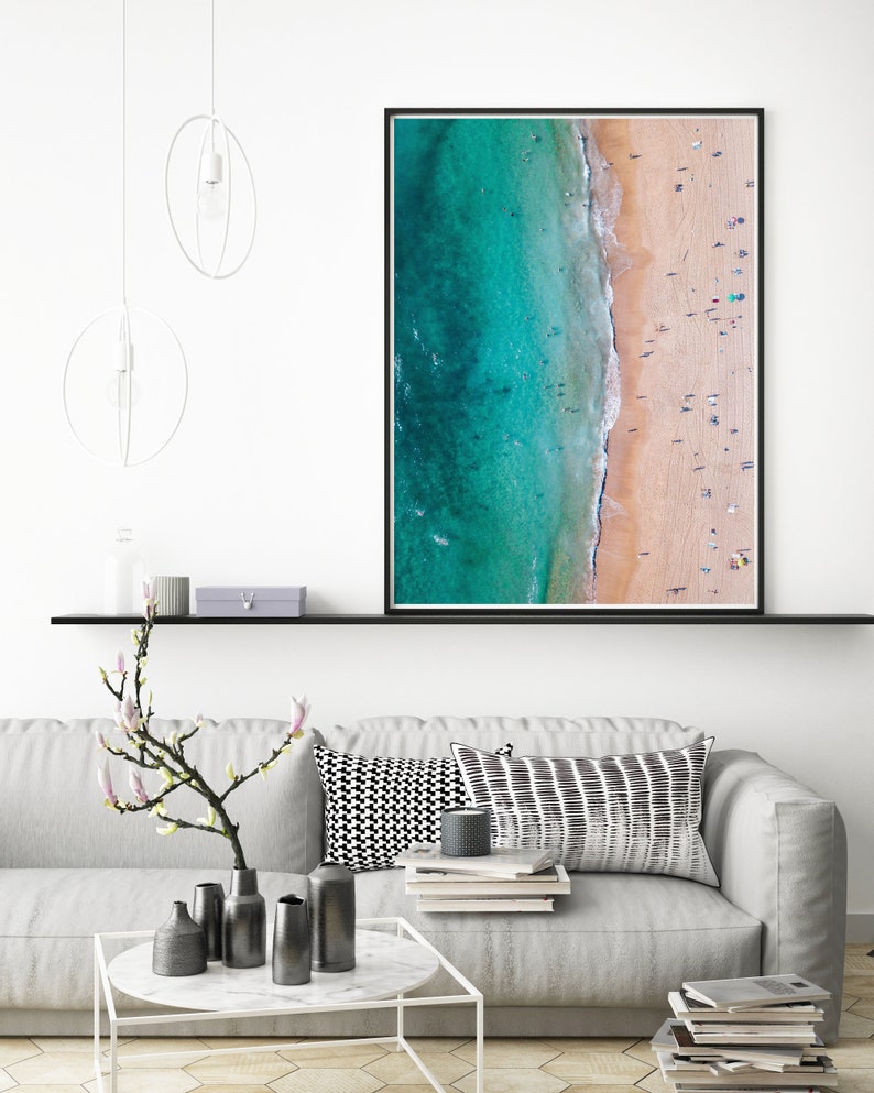 Luft Strand Druck, Luft Ozean Druck, Druckbar Wandkunst, Luft Strand Fotografie, Strand Digitaldruck, Ozean Poster, Druckbare Wandkunst bild 5