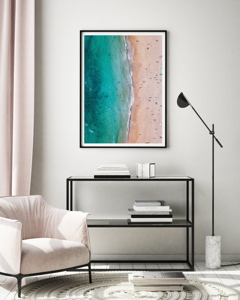 Luft Strand Druck, Luft Ozean Druck, Druckbar Wandkunst, Luft Strand Fotografie, Strand Digitaldruck, Ozean Poster, Druckbare Wandkunst bild 7
