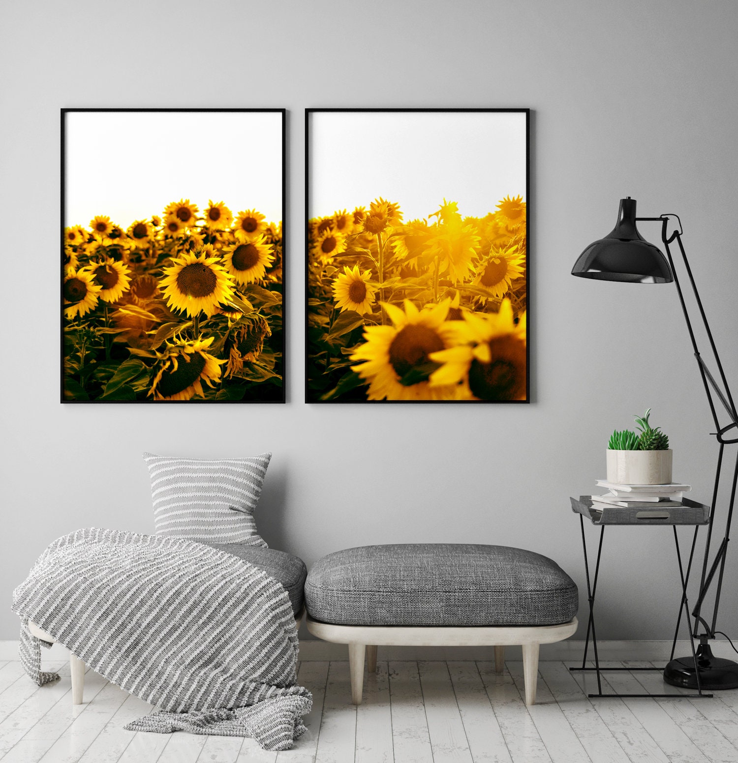 Sunflower Print Set of 2 Prints Prints Set Flowers | Etsy