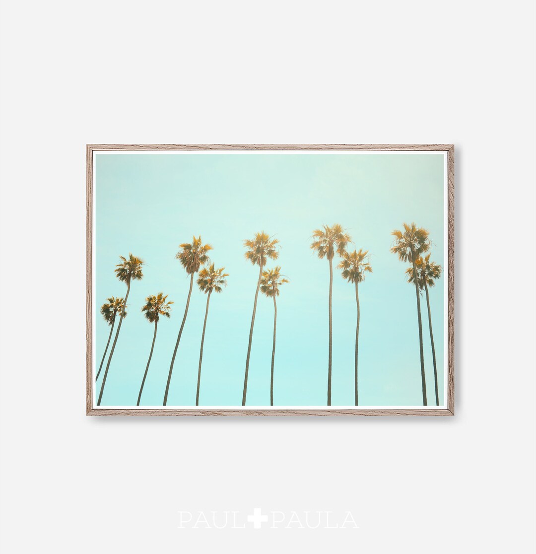 California Palm Trees Print, Palm Wall Art, Pastel Wall Art, Palm ...