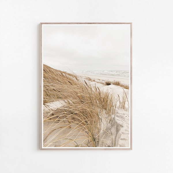 Sanddünen-Druck, Dünen-Poster, Küstendruck, Digitaldruck, Küstenwandkunst, Stranddruck, Strandwandkunst, Wanddekoration, Drucke Wandkunst
