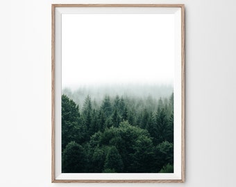 Minimalist Forest Print, Minimalist Wall Art, Forest Print, Green Forest Printable, Nature Prints, Modern Home Decor, Forest Wall Art