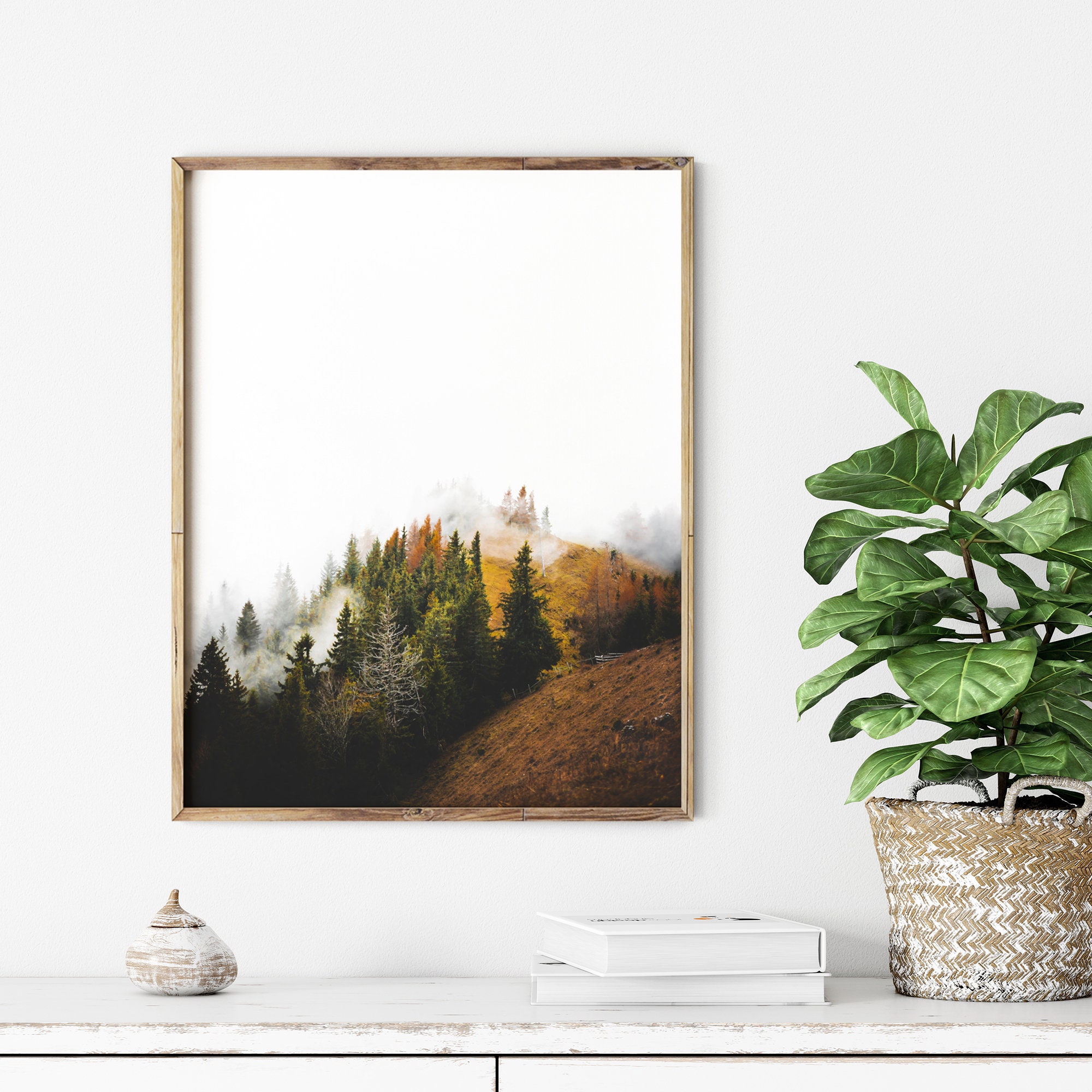 Forest Printable Nordic Wall Art Forest Print Mountains | Etsy