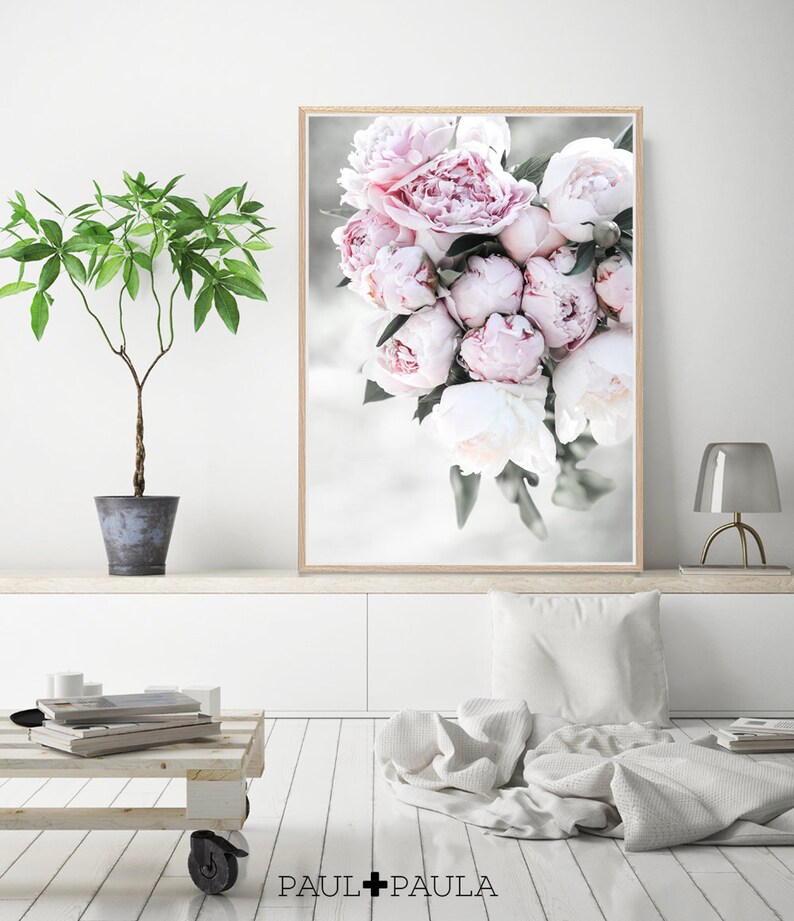 Peonies Print, Peonies Wall Art, Printable Flowers, Floral Print ...