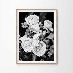 Roses Print, Roses Wall Art, Black and White Prints, Floral Print, Floral Wall Art, Pastel Prints, Black White Photography, Flowers Wall Art