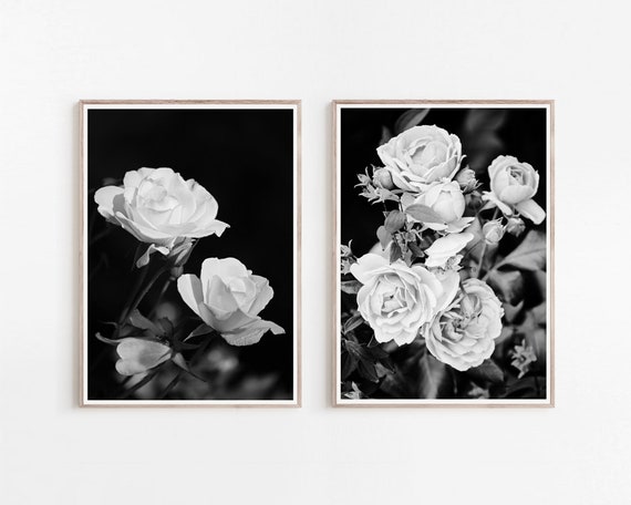 Roses Print Roses Printable Art Black and White Prints | Etsy