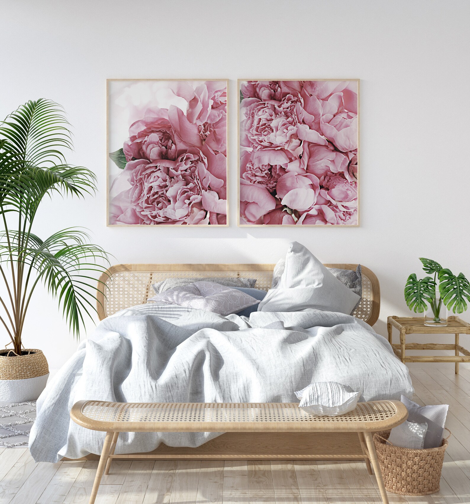 Peonies Prints, Set of 2 Prints, Printable Set, Modern Floral Wall Art ...