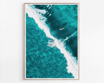 Surf Art, Ocean Print, Surf Photography, Aerial View, Surf Print, Beach Decor, Surf Poster, Ocean Art Print, Ocean Wall Art, Digital Prints