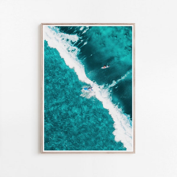 Surf Art, Ocean Print, Surf Photography, Aerial View, Surf Print, Beach Decor, Surf Poster, Ocean Art Print, Ocean Wall Art, Digital Prints