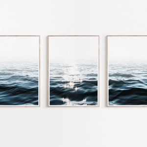 Ocean Prints, Set of 3 Prints, Digital Download Art, Ocean Prints Set, Ocean Printable, Beach House Decor, Neutral Tones, Printable Art