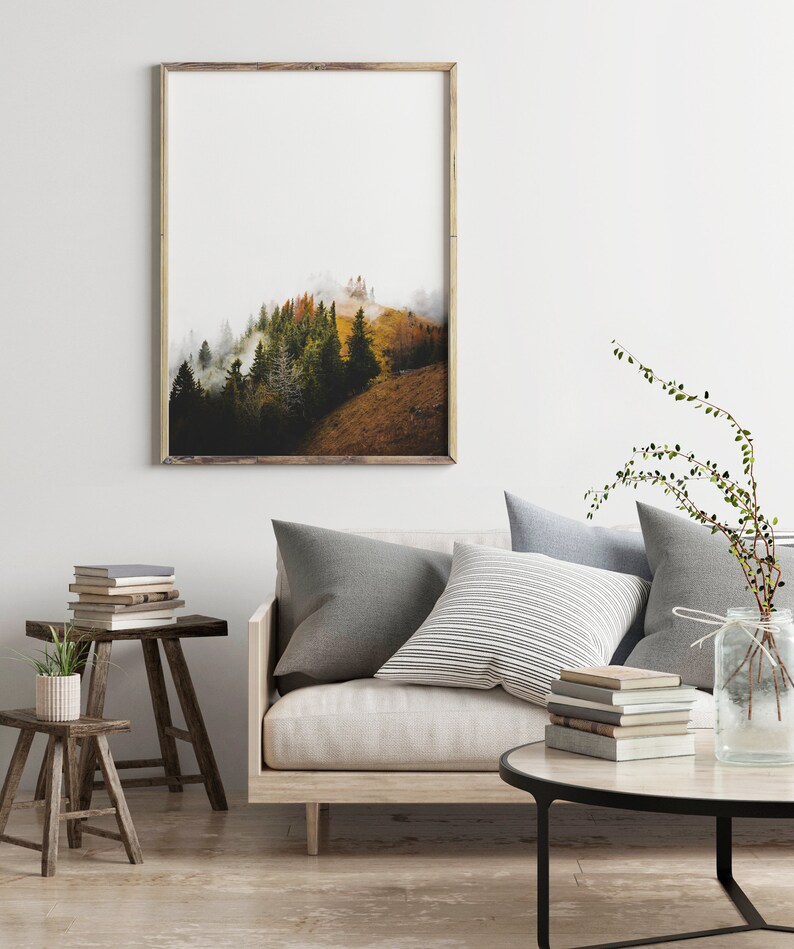 Forest Printable Nordic Wall Art Forest Print Mountains - Etsy