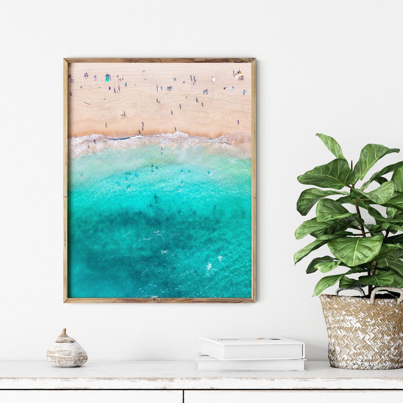 Beach Wall Art Aerial Beach Print Coastal Decor Ocean Etsy
