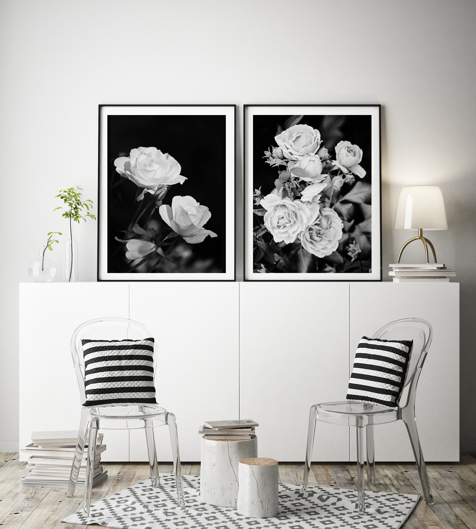 Roses Print Roses Printable Art Black and White Prints - Etsy