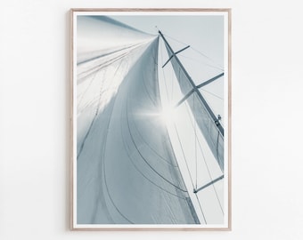 Segelposter, Segelboot Fotografie, Geschenk für Segler, Strandhaus Dekor, Segelgeschenk, Maritime Drucke, druckbare Wandkunst