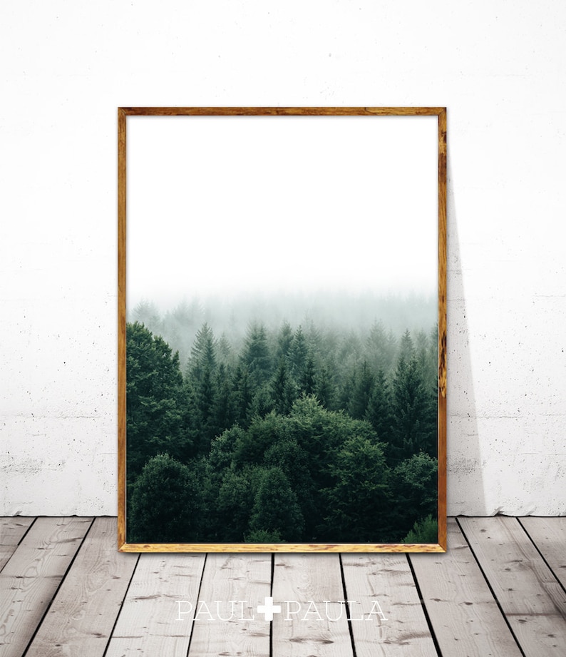 Minimalist Forest Print Minimalist Wall Art Forest Print Etsy