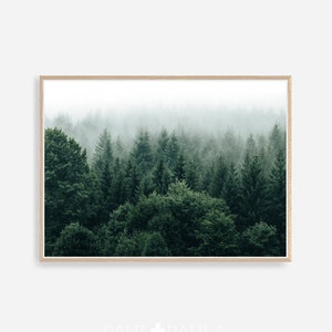 Minimalistischer Wald Druck, Minimalistische Wandkunst, Wald Druck, Grüner Wald Druck, Natur Druck, moderne Wohnkultur, Wald Wandkunst