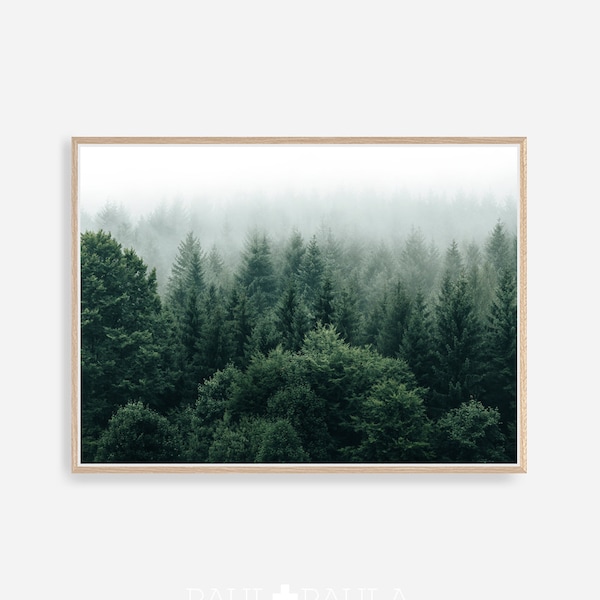 Minimalistischer Wald Druck, Minimalistische Wandkunst, Wald Druck, Grüner Wald Druck, Natur Druck, moderne Wohnkultur, Wald Wandkunst