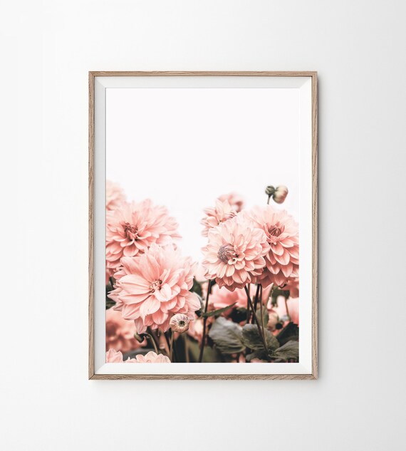 Dahlia Print Flowers Poster Flowers Art Print Dahlia - Etsy