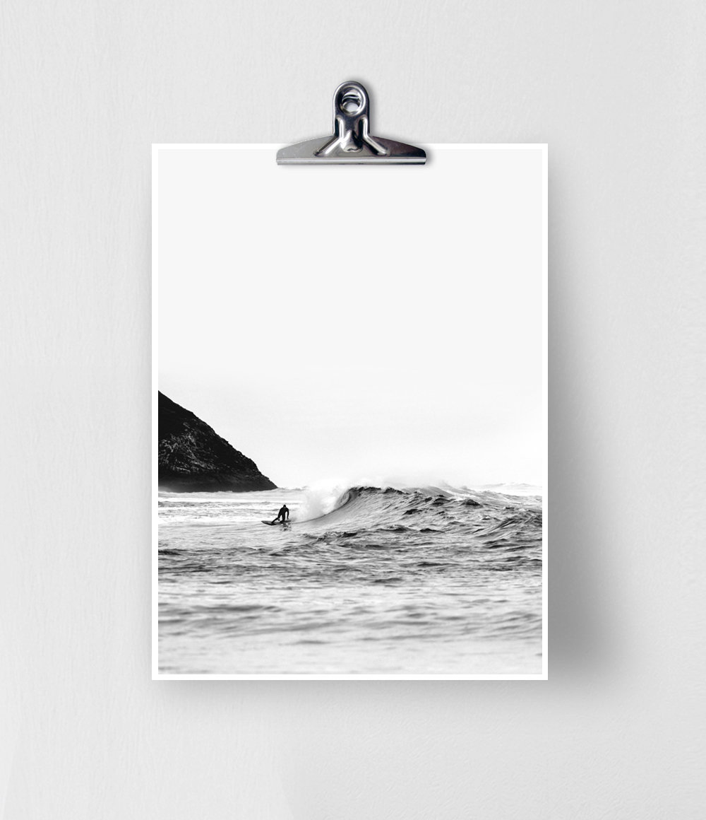 Surf Art Ocean Print Surf Photography Black White Wall Art | Etsy