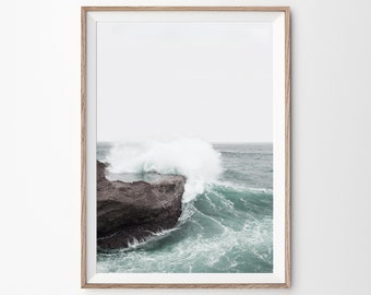 Ocean Print, Beach Print, Digital Download, Wave Print, Beach Art, Sea Wall Art, Ocean Printable, Beach House Wall Art, Printable Download