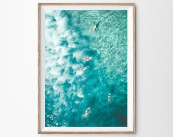 Surf Art, Ocean Print, Surf Photography, Aerial View, Surf Print, Beach Decor, Surf Poster, Ocean Art Print, Ocean Wall Art, Digital Prints