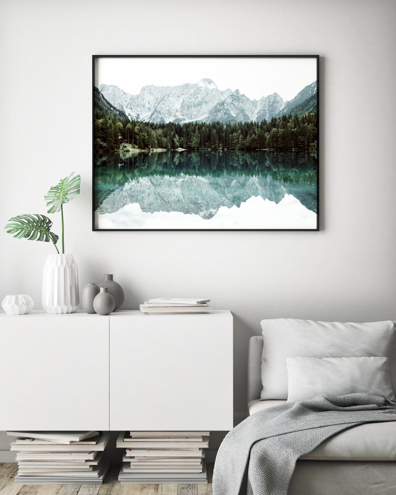 Mountain Lake Print, Landscape Print, Printable Wall Art, Nature Prints ...