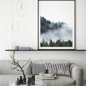Foggy Forest Print, Minimalist Wall Art, Forest Print, Printable Wall Art, Nature Prints, Modern Home Decor, Forest Wall Art image 4