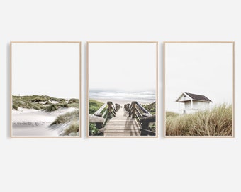 Satz von 3 Drucke, Sanddünen Set, Strand Haus Dekor, druckbare Kunst