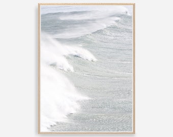 Meereswelle Druck, Surf Kunst, Surf Fotografie, Pastell GrauWandkunst, digitaler Download