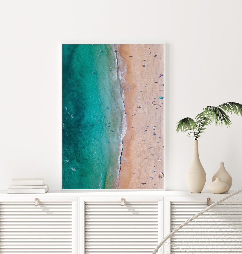 Luft Strand Druck, Luft Ozean Druck, Druckbar Wandkunst, Luft Strand Fotografie, Strand Digitaldruck, Ozean Poster, Druckbare Wandkunst bild 2