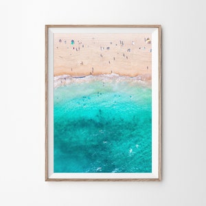 Beach Wall Art, Aerial Beach Print, Coastal Decor, Ocean Print, Printable Wall Art