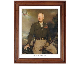 General George S Patton Jr Sketch Card Print # //9 Signed by Artist Tony Keaton