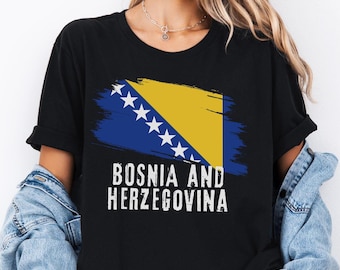 Bosnia and Herzegovina Flag Shirt, Cute Women's Bosnian Tee, BiH Soccer Shirt, Ženska Bosna i Herzegovina Majica, Girl's Bosanska Zastava