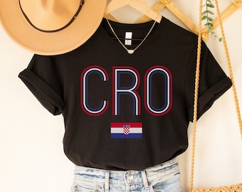 CRO Croatia T-Shirt, Hrvatska Zastava Majica, Hrvatski Nogomet Fan Gear Gift, HNS Croatia Soccer Fudbal Clothes - Women's Short Sleeve Tee