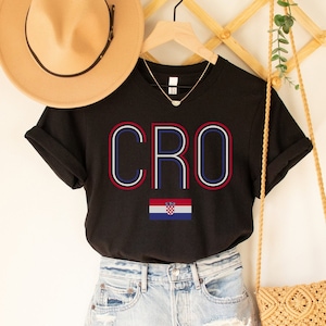 CRO Croatia T-Shirt, Hrvatska Zastava Majica, Hrvatski Nogomet Fan Gear Gift, HNS Croatia Soccer Fudbal Clothes - Women&#39;s Short Sleeve Tee