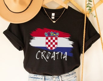 Croatia Flag T-Shirt, Hrvatska Zastava Majica, Hrvatski Nogomet Fan Gear Gift, Croatian Soccer Shirt, Fudbal World Vatreni Fan Gear