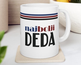 Retro Najbolji Deda Coffee Mug, Serbian Grandpa Gift, Croatia Bosnia Deda Present, Srpska Kafa Kava Solja Djed Poklon Birthday Fathers Day