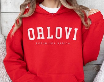 Orlovi Hoodie, Srbija Fudbal Dzemper, Serbian Eagles Sweatshirt, Serbia Soccer Fan Clothes Srpski Fudbal Duks Jakna Poklon Europe Sweater