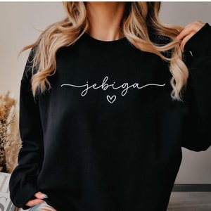 Cute Jebiga Heart Sweatshirt, Funny Balkan Women&#39;s Sweater, Srbija Bosna Hrvatska Balkanka Džemper, Cool Croatia Bosnia Serbia Gift for Her